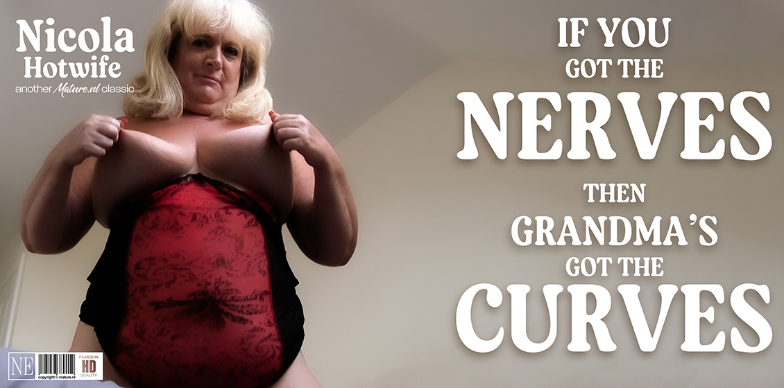 Nicola Hotwife “British, curvy grandma Nicola Hotwife loves to masturbate at home in bed when she’s alone” Mature.NL